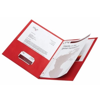 Image for Office Depot® Red 2-Pocket Portfolio With Fastener, Package Of 10 from HD Supply
