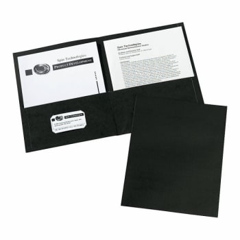 Avery® Black Embossed Standard Paper 2-Pocket Folder, Package Of 25