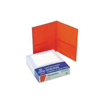 Image for Oxford™ Orange Leather 2-Pocket Portfolio, Package Of 25 from HD Supply