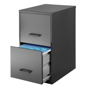 Realspace® Charcoal Metal 2-Drawer Vertical File Cabinet