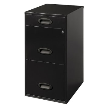 Realspace® SOHO Black Metal 3-Drawer Organizer Vertical File Cabinet