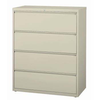 WorkPro® 4-Drawer Putty Steel Lateral File Cabinet 42 Inch W