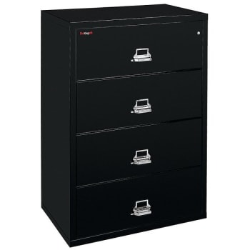FireKing® 4-3822-CPBLG 4 Drawer Black White Delivery UL 1-Hour Lateral File