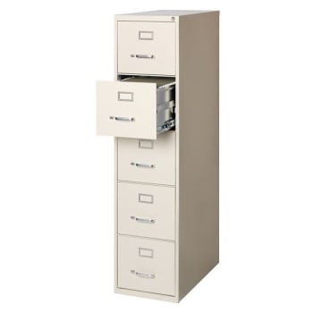 WorkPro® 5-Drawer Putty Letter-Size Vertical File Cabinet 26-1/2 Inch D