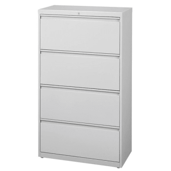 WorkPro® 4-Drawer Light Gray Steel Lateral File Cabinet