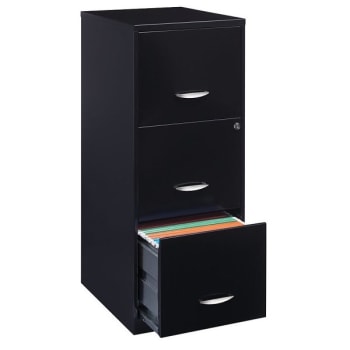 Image for Realspace® 3-Drawer Black Metal Vertical File Cabinet from HD Supply