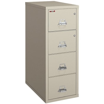 FireKing® 4-Drawer Parchment Steel White File Cabinet