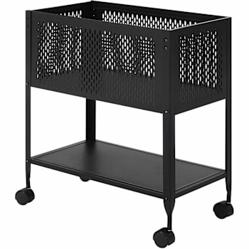 Lorell® Black Steel Mesh Hanging Letter-Size Mobile File Cart