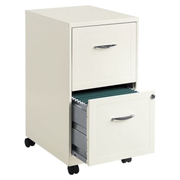Realspace® 2-Drawer Pearl White SOHO Vertical Mobile File Cabinet