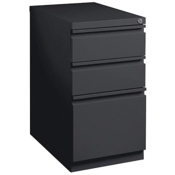 Workpro® 3-Drawer Black Vertical Mobile Pedestal File Cabinet 20 Inch D