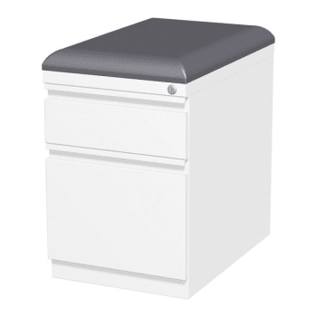 Lorell® 2-Drawer White Mobile Letter-Size Pedestal File Cabinet - Seat Cushion