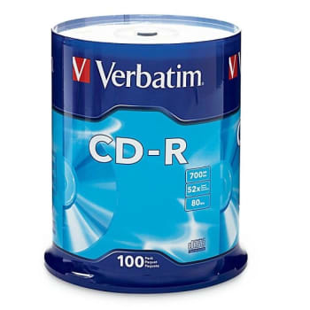 Image for Verbatim® 700 MB CD-R Recordable Media Spindle, Package Of 100 from HD Supply