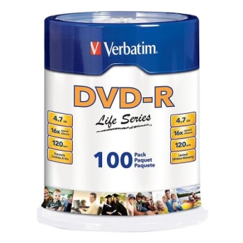 Image for Verbatim® Life Series DVD-R Disc Spindle from HD Supply
