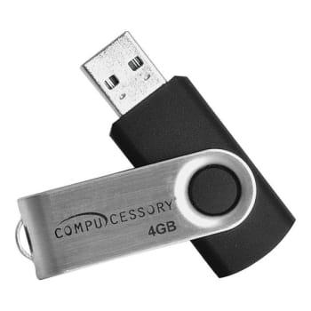 Image for CompuCessory® 4 GB Aluminum/Black USB 2.0 Flash Drive from HD Supply