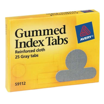 Avery® Gray Reinforced Cloth Gummed Index Tab, Package Of 25