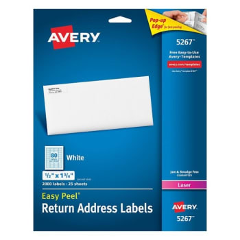 Avery® Easy Peel White Permanent Laser Address Label, Package Of 2000