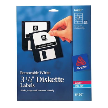 Image for Avery® White Inkjet/Laser Diskette Removable Label 3-1/2 Inch Package Of 375 from HD Supply