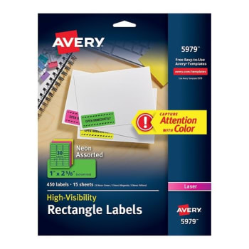 Image for Avery® Assorted Colors High-Visibility Permanent Laser ID Label, Package Of 450 from HD Supply