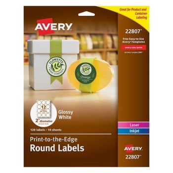 Avery® Easy Peel True Block Print-To-The-Edge Inkjet/Laser Label, Package Of 120