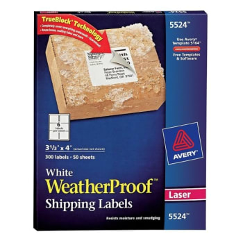 Avery® Weatherproof White Laser Mailing Label- Trueblock Technology Pack Of 300