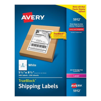 Image for Avery® White Permanent Shipping Label With TrueBlock Technology, Package Of 500 from HD Supply