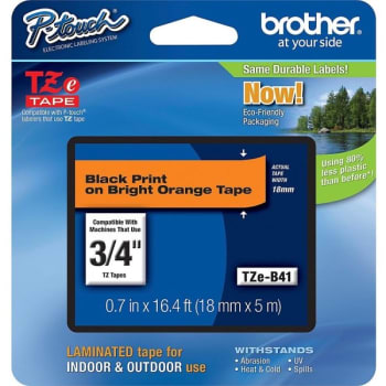 Image for Brother® Tze Black-On-Fluorescent-Orange Label Tape 0.75 X 16.4' from HD Supply