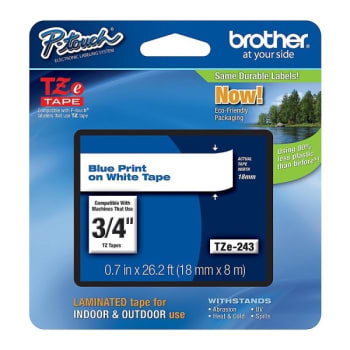 Image for Brother® Tze Blue-On-White Label Tape 0.75 X 26.2' from HD Supply