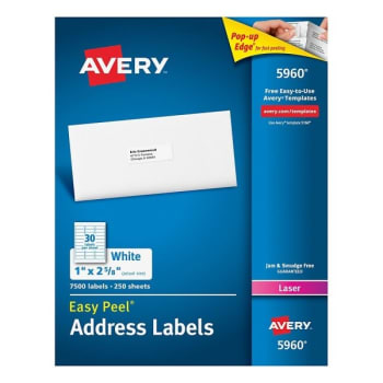 Image for Avery® Easy Peel White Laser Address Label 1 x 2-5/8Inch, Package Of 7500 from HD Supply