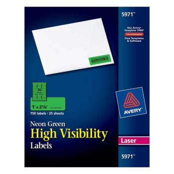 Image for Avery® Green Neon High-Visibility Laser Id Label 1x 2-5/8 In (750-Pack) from HD Supply