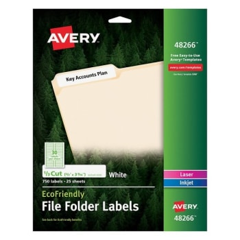 Avery® Easy Peel White Permanent File Folder Label 2/3 x 3-7/16 Inch Pack Of 750