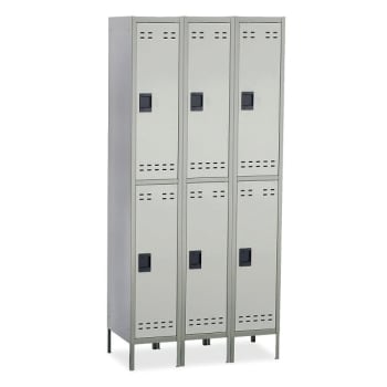 Image for Safco® Gray Steel Double-Tier Two-Tone 3-Column Locker With Leg 78 X 36 X 18inch from HD Supply