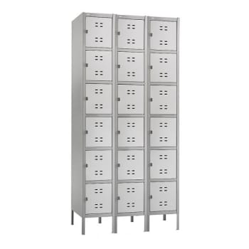 Image for Safco® Gray Six-Tier Two-Tone 3-Column Locker With Leg 78 X 36 X 18inch from HD Supply