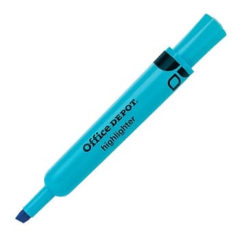 Image for Office Depot® Fluorescent Blue Plastic Chisel-Tip Highlighter, Package Of 12 from HD Supply