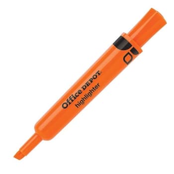 Image for Office Depot® Fluorescent Orange Plastic Chisel-Tip Highlighter, Package Of 12 from HD Supply