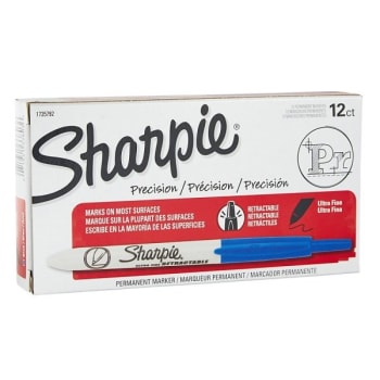 Image for Sharpie® Blue Ultra-Fine Point Retractable Permanent Marker, Package Of 12 from HD Supply