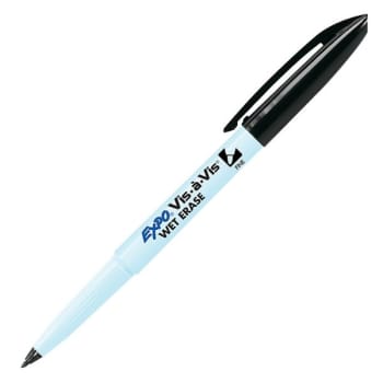 Image for Expo® Vis-A-Vis Wet-Erase Black Fine Tip Marker, Package Of 12 from HD Supply