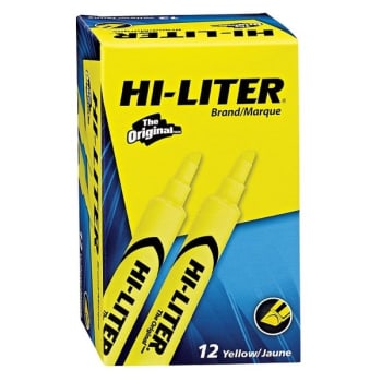 Image for Avery® Hi-Liter Fluorescent Yellow Desk-Style Highlighter, Package Of 12 from HD Supply