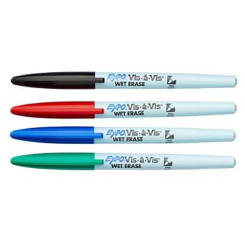 Image for Expo® Wet-Erase Assorted Colors Fine Tip Marker, Package Of 4 from HD Supply