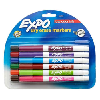 Image for Expo® Dry-Erase Assorted Colors Fine Point Low-Odor Marker, Package Of 12 from HD Supply