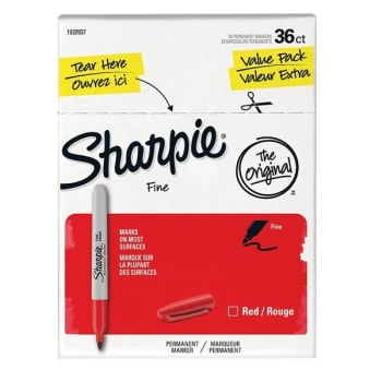 Sharpie® Red Fine Point Permanent Marker, Package Of 36
