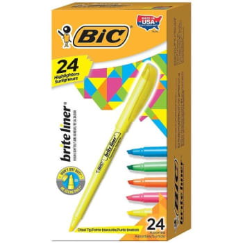 BIC® Brite Liner® Assorted Colors Chisel-Tip Highlighter, Package Of 24