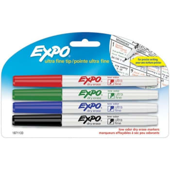 Image for Expo® Dry-Erase Assorted Colors Ultra-Fine Point Low-Odor Marker, Package Of 4 from HD Supply