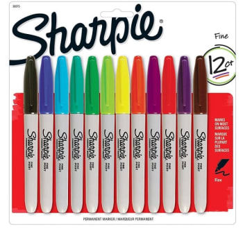 Sharpie® Assorted Colors Fine Point Permanent Marker, Package Of 12