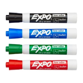 Image for Expo® Dry-Erase Assorted Colors Bullet Point Low-Odor Marker, Package Of 4 from HD Supply