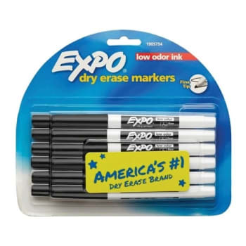 Expo® Dry-Erase Black Low-Odor Pen-Style Marker, Package Of 12