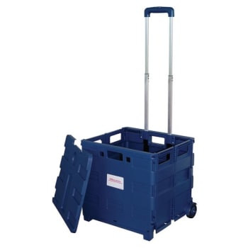 Image for Office Depot® Blue Mobile Folding Cart With Lid 16 X 18 X 15inch from HD Supply