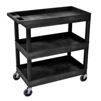 Image for Luxor E-Series Black Plastic 3-Tub Utility Cart from HD Supply