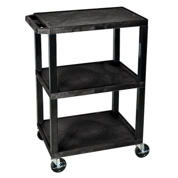Image for H. Wilson 3-Shelf Black Plastic Specialty Utility Cart, 34"h X 24"w X 18"d from HD Supply