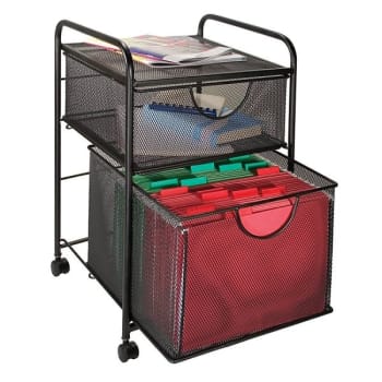 Image for Innovative Storage Designs 2-Drawer Black Mesh Hanging File And Storage Cart from HD Supply