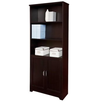 Realspace® Espresso Magellan Collection 5-Shelf Bookcase With Doors